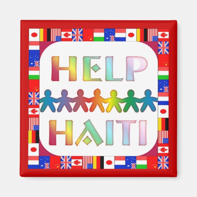 Händer Hjälper Haiti Magnet (Framsidan)