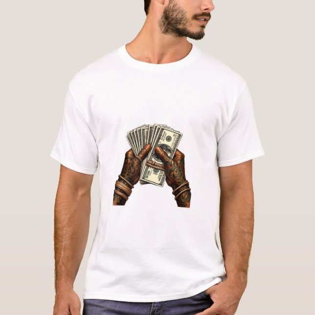 Händer Holding Dollar Bills T Shirt (Framsida)