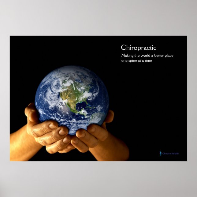 Händer Holding Earth Chiropraktic Poster (Framsidan)