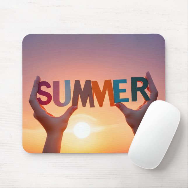 Händer Holding Sommartext Musmatta (Med mus)