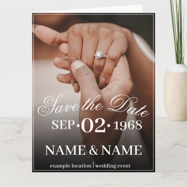 Händer i Färgad Bröllop par med Ring Kort (Framsida)