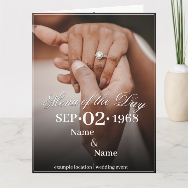 Händer i Färgad Bröllop par med Ring Kort (Framsida)