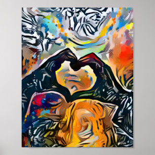 Händer i form av ett Heart Kärlek Poster