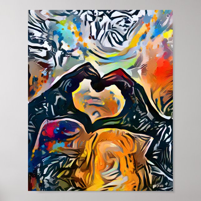 Händer i form av ett Heart Kärlek Poster (Framsidan)