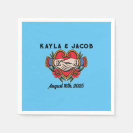 Händer i Giftermål Tatto Bröllop Cocktail Pappersservett