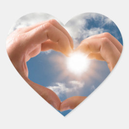 HÄNDER i KÄRLEK Hjärtformat Klistermärke
