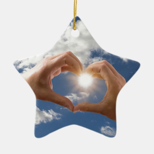 HÄNDER i KÄRLEK Julgransprydnad Keramik (Framsidan)