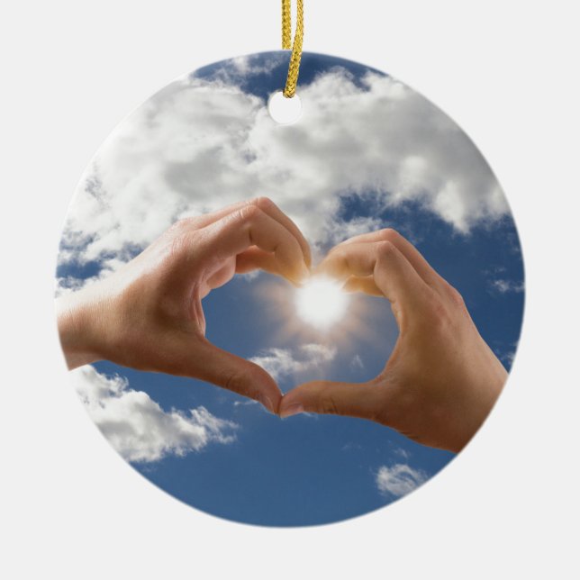 HÄNDER i KÄRLEK Julgransprydnad Keramik (Framsidan)