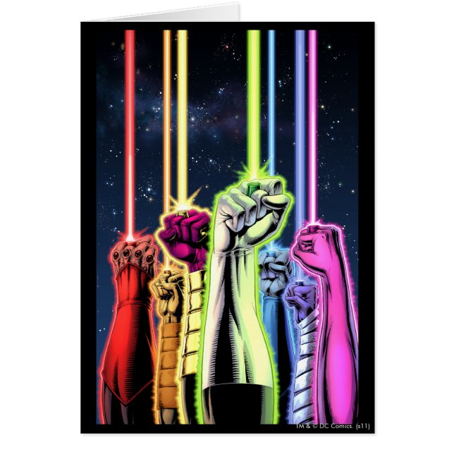 Händer i luft med ringar-Färg Hälsningskort (Framsidan)