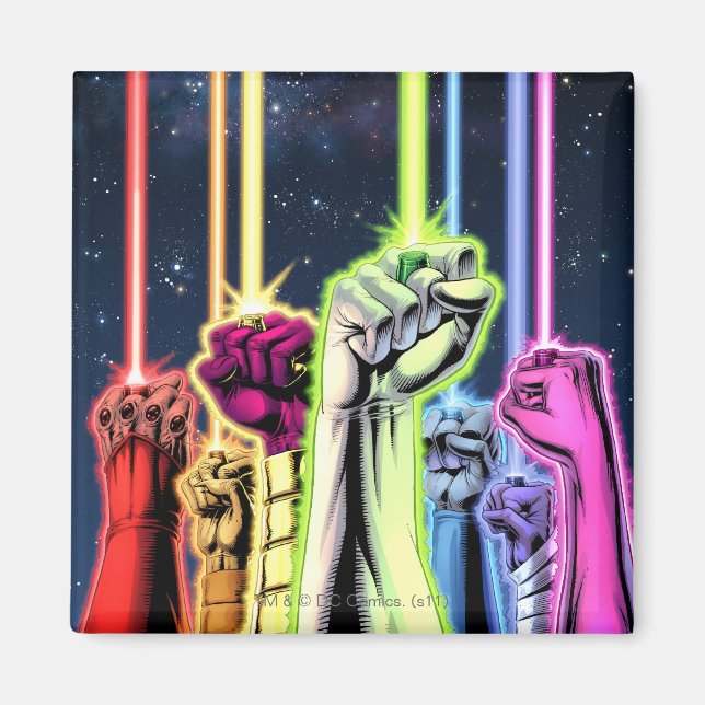 Händer i luft med ringar-Färg Magnet (Framsidan)