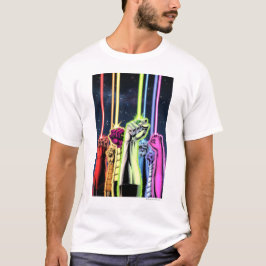 Händer i luft med ringar-Färg Tee Shirt