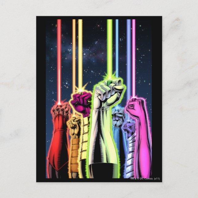 Händer i luften med ringar -Färg Vykort (Framsida)