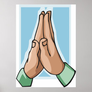 Händer i Prayer Poster