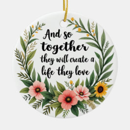 Händer lever i kärlek julgransprydnad keramik