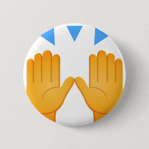 Händer lyftte Emoji Knapp