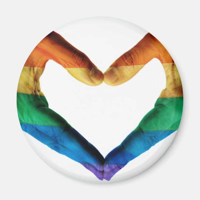 Händer målat som ett regnbåge magnet (Framsidan)