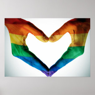 Händer målat som ett regnbåge poster