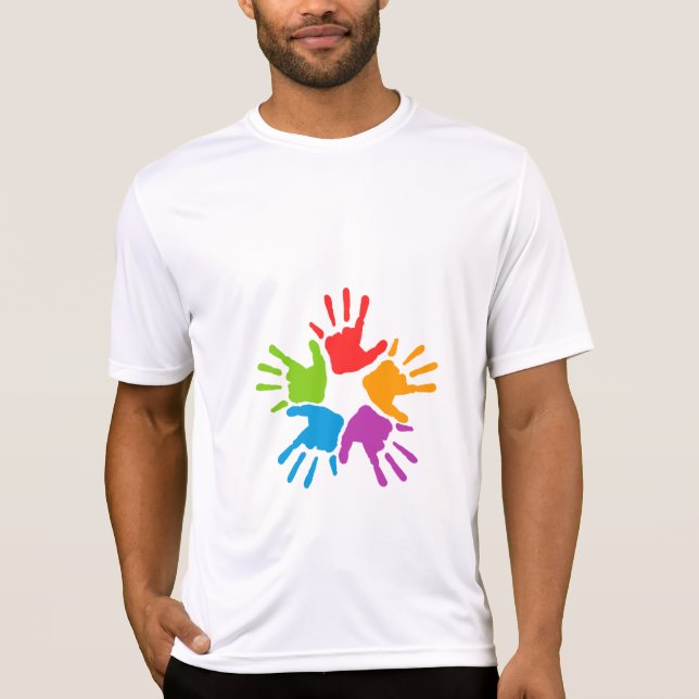 "Händer" Manar Sport-Tek Passande Performance T-Sh T Shirt (Framsida)
