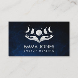 Händer - Måne - Mor i Pearl och Silver Visitkort