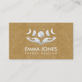 Händer - Måne - Mor i Pearl och Silver Visitkort