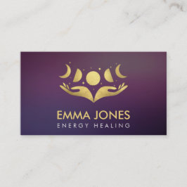 Händer - Måne - Pastel guld Visitkort