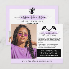 Händer & Måne Phase Massage Reiki Logotyp Marknads Vykort