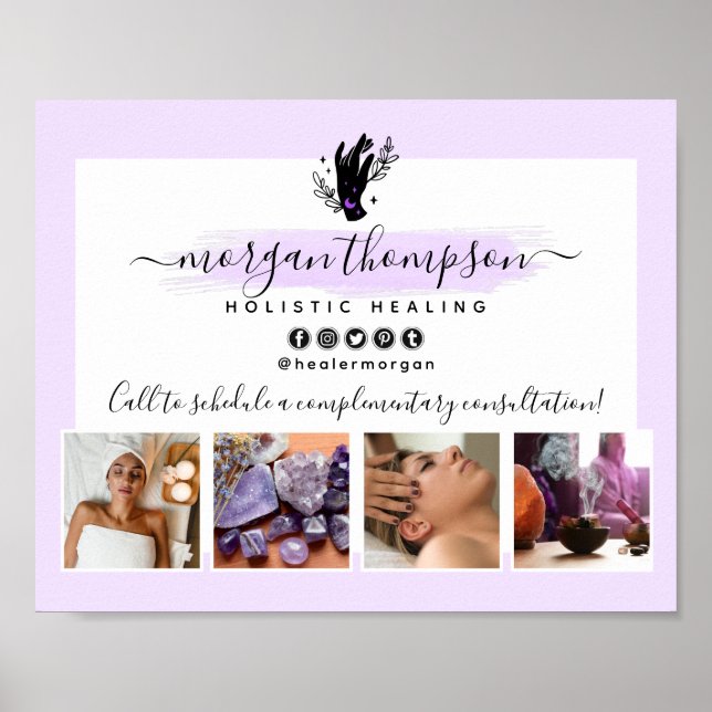 Händer & Månfas Massagesalong Marknadsföring Poster (Framsidan)