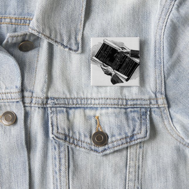 Händer med arkitektoniska ritningar, Vintage Busin Knapp (In Situ)