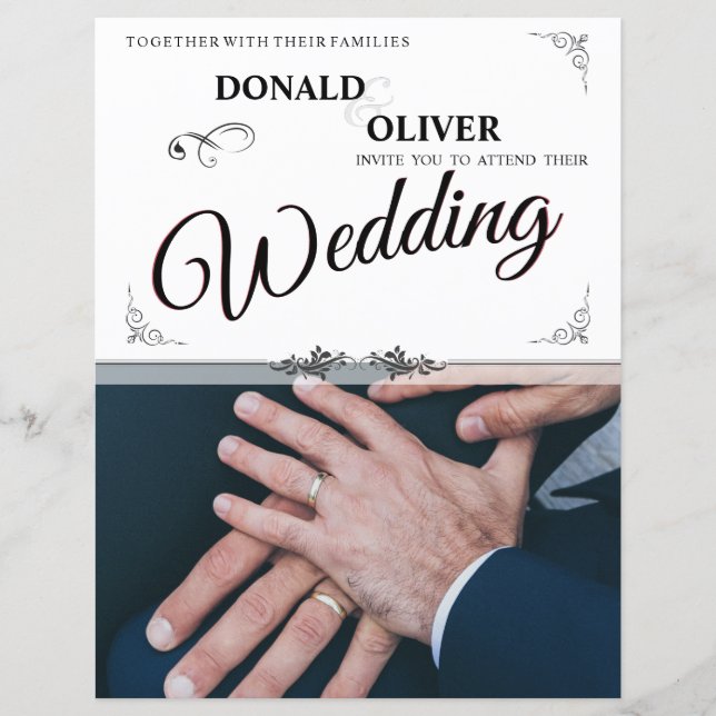 Händer med ett Gay Bröllop par med Ringar (Framsida)