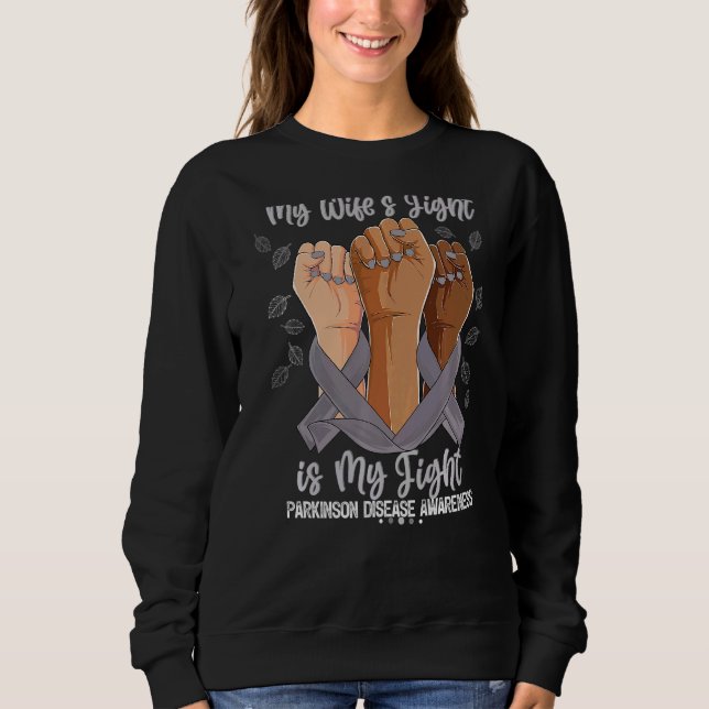 Händer Min fru kämpar mot Parkinsons krig T Shirt (Framsida)