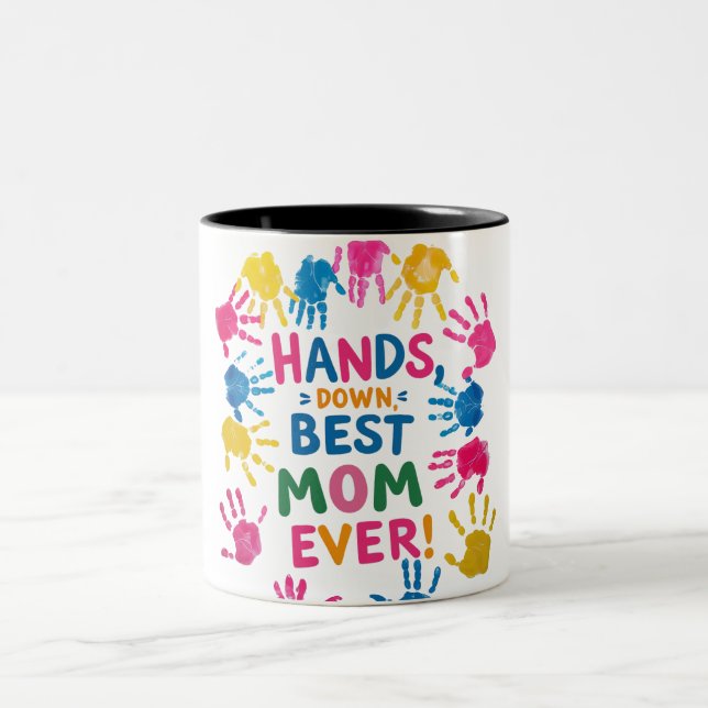 Händer ned Bästa Mamma Mugg (Center)