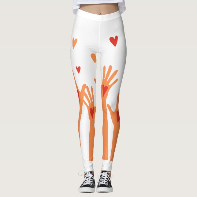 händer och hjärtan leggings (Framsida)