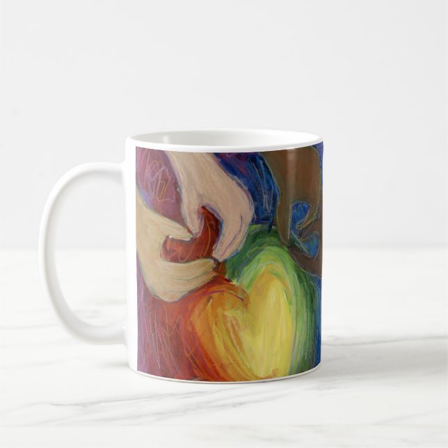 Händer och hjärtlig mångfald Hearts Kärlek Kaffe k Kaffemugg (Vänster)