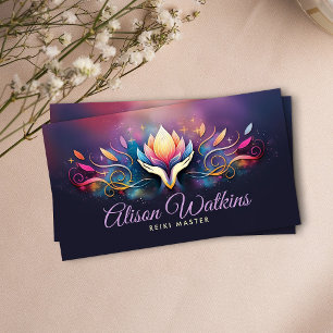 Händer och Lotus Colorful Energy Flow Visitkort