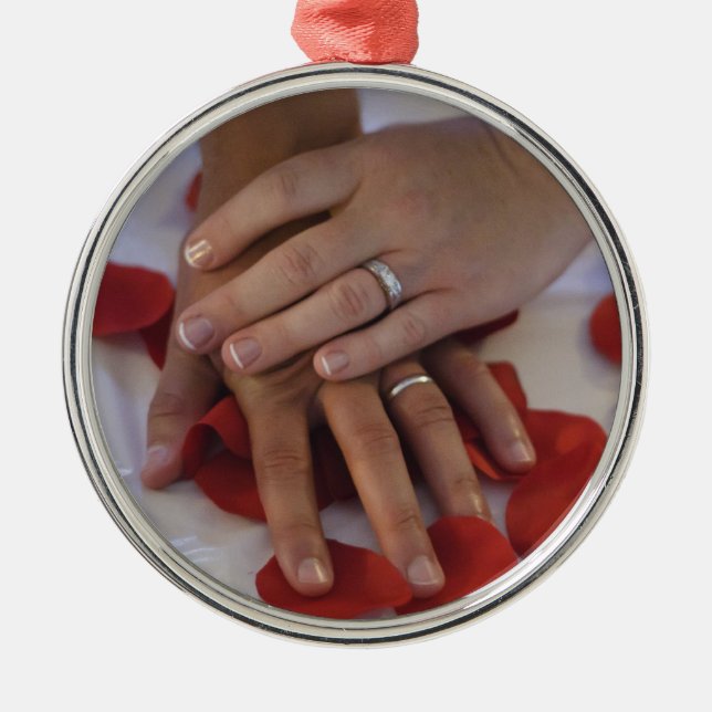 Händer och Ringar Julgransprydnad Metall (Framsidan)