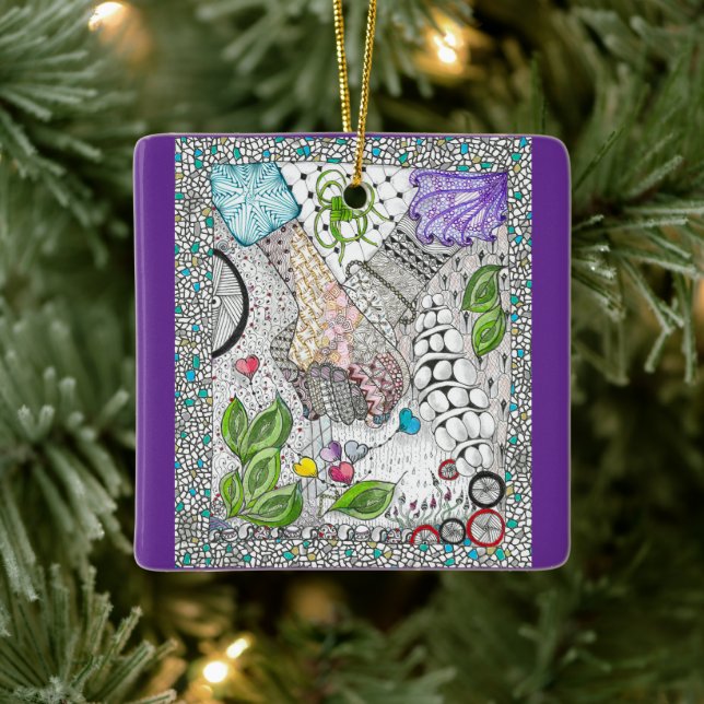 Händer över hörselhörningar julgransprydnad keramik (Träd)