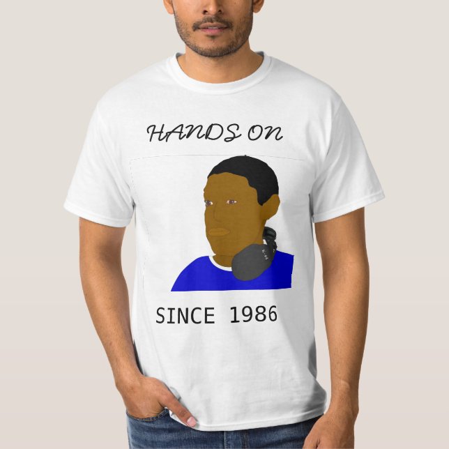 Händer på 1986 (vanligt) t-shirt (Framsida)