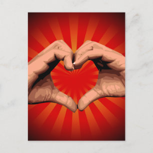 Händer Shape Heart Vykort