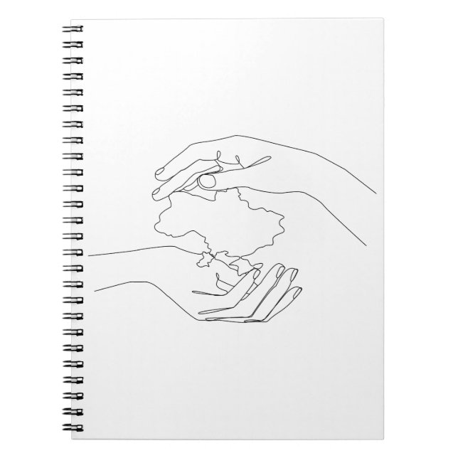 Händer skyddar Ukraina. ukrainska Anteckningsbok (Framsidan)