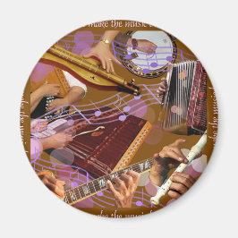 Händer som gör musiken ..gör lycka (brun) magnet