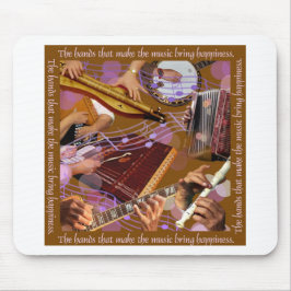 Händer som gör musiken. Gör lyckan (bruntet) Musmatta