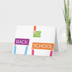 Händer som håller BACK TO SCHOOL-skyltar Kort