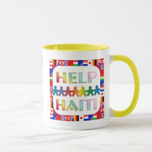 Händer som hjälper Haiti Mugg