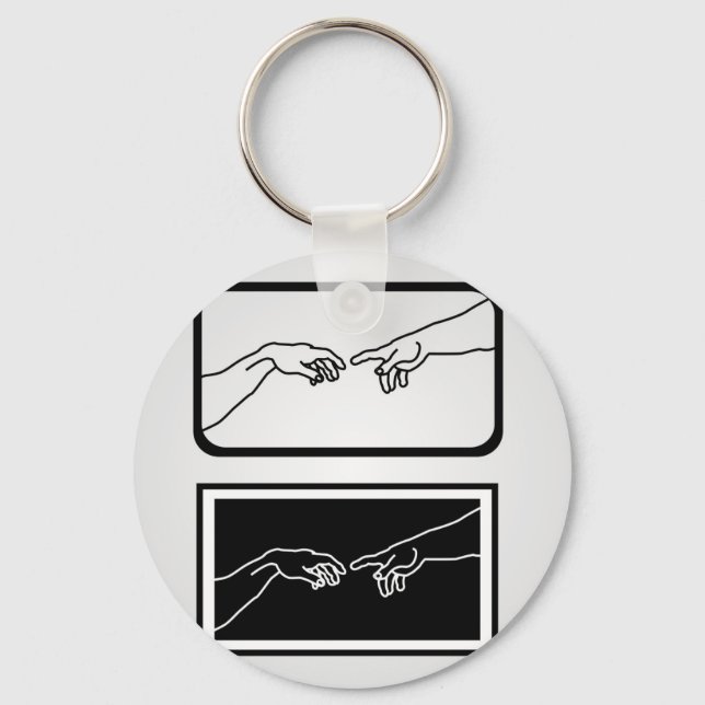 Händer som visar att Adam har bildats Nyckelring (Framsida)