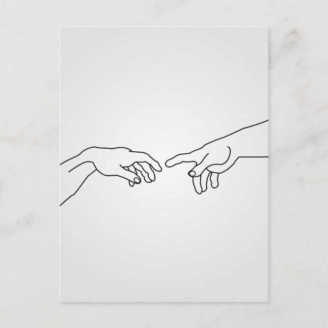 Händer som visar att Adam har bildats Vykort (Framsida)