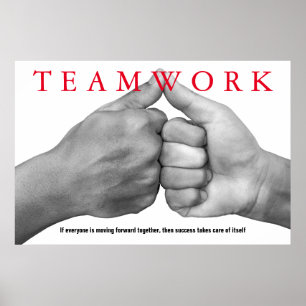 Händer Teamwork inspirational Quote Motivational Poster