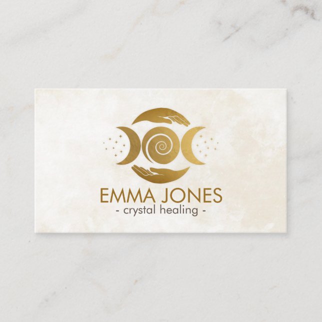 Händer - Trippel Måne - Golden Affärskort Visitkort (Framsida)