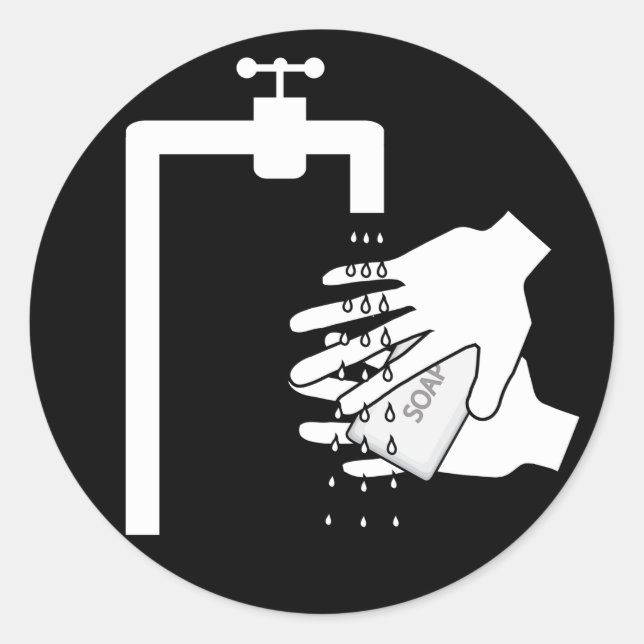 Händer-tvålkrage - klistermärken (Framsida)