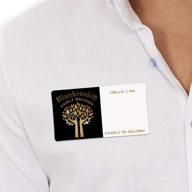 Händer Up Träd Löv Family Reunion Label Namn brick Fraktsedel (Skapare uppladdad)