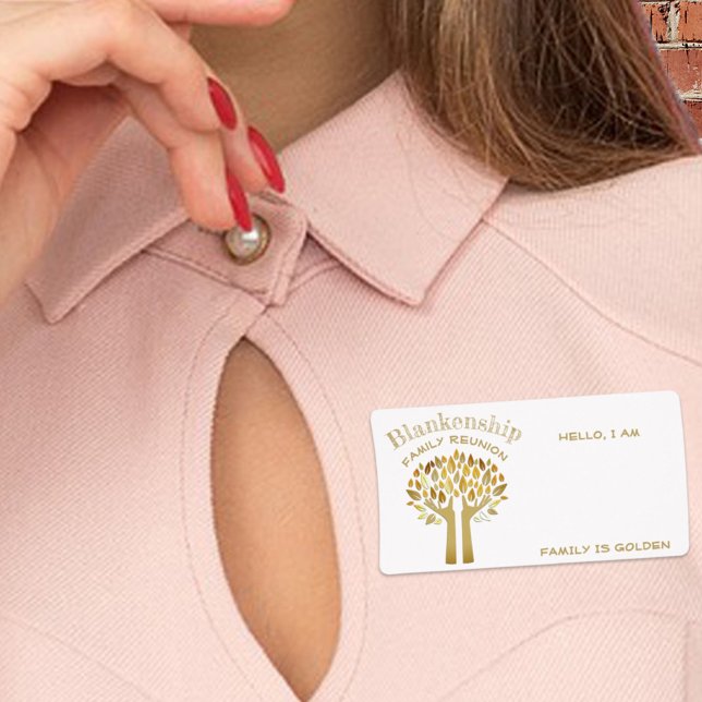 Händer Up Träd Löv Family Reunion Label Namn brick Fraktsedel (Skapare uppladdad)